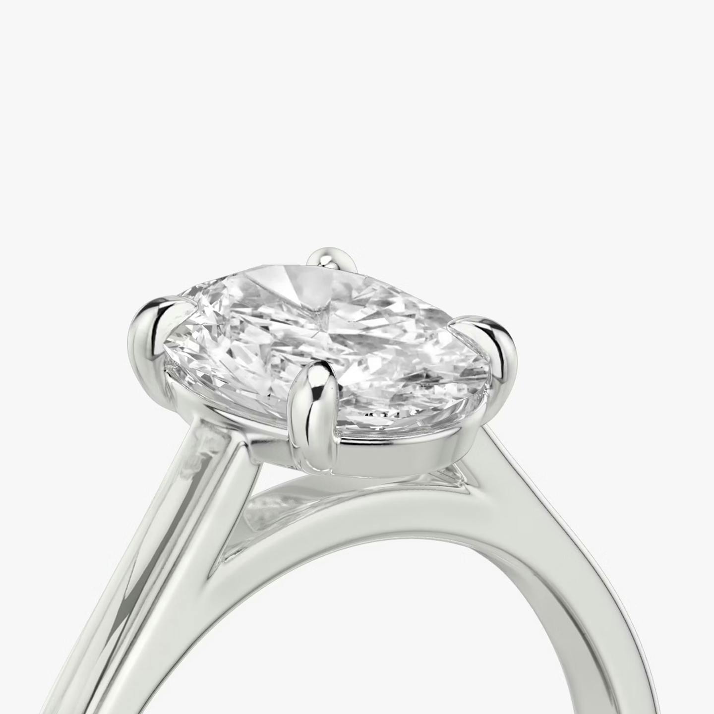 The Cathedral | Oval | 18k | 18k White Gold | Band: Plain | Diamond orientation: vertical | Carat weight: See full inventory