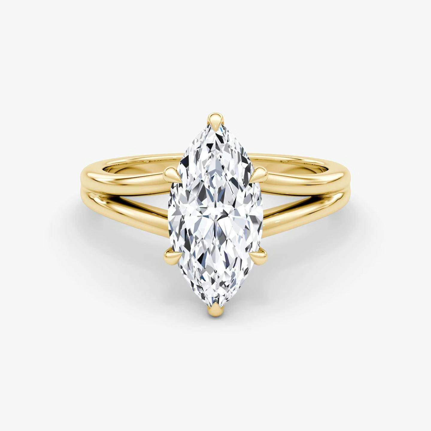 The Floating Split Band | Pavé Marquise | 18k | 18k Yellow Gold | Band: Plain | Diamond orientation: vertical | Carat weight: See full inventory