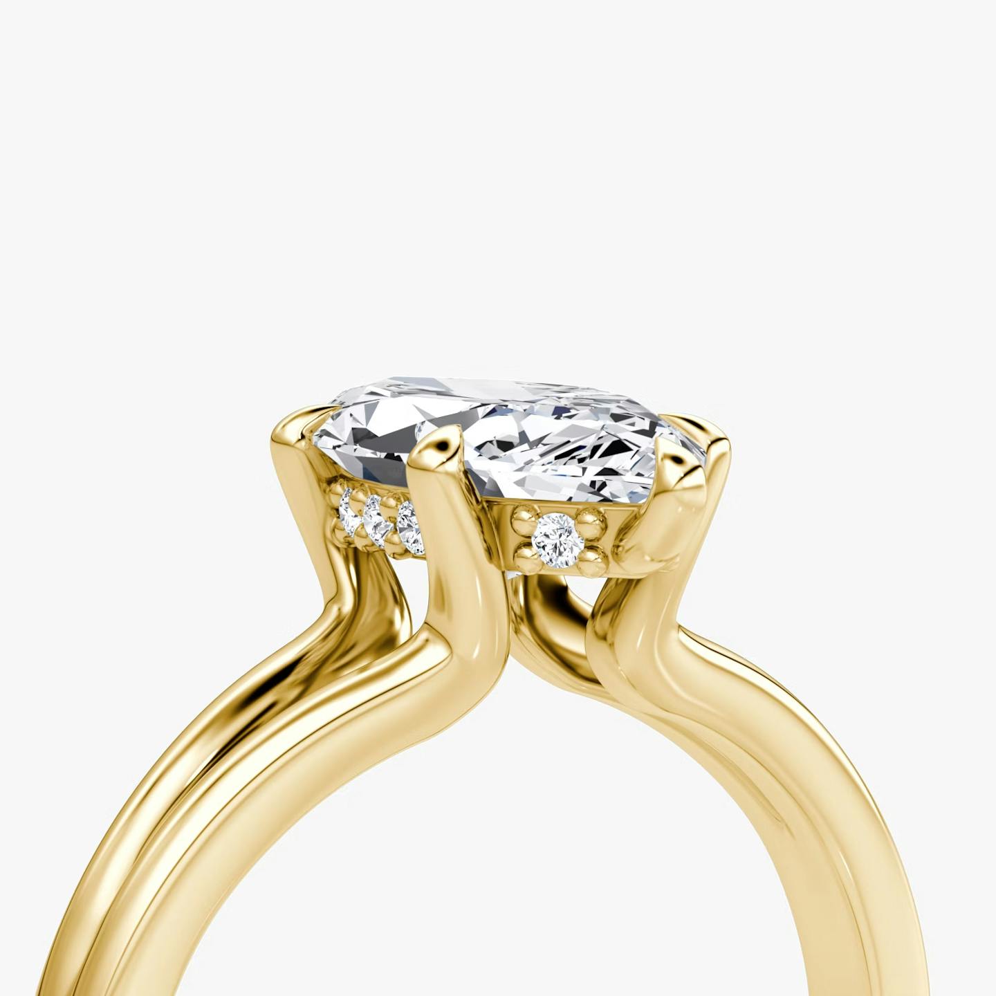 The Floating Split Band | Pavé Marquise | 18k | 18k Yellow Gold | Band: Plain | Diamond orientation: vertical | Carat weight: See full inventory