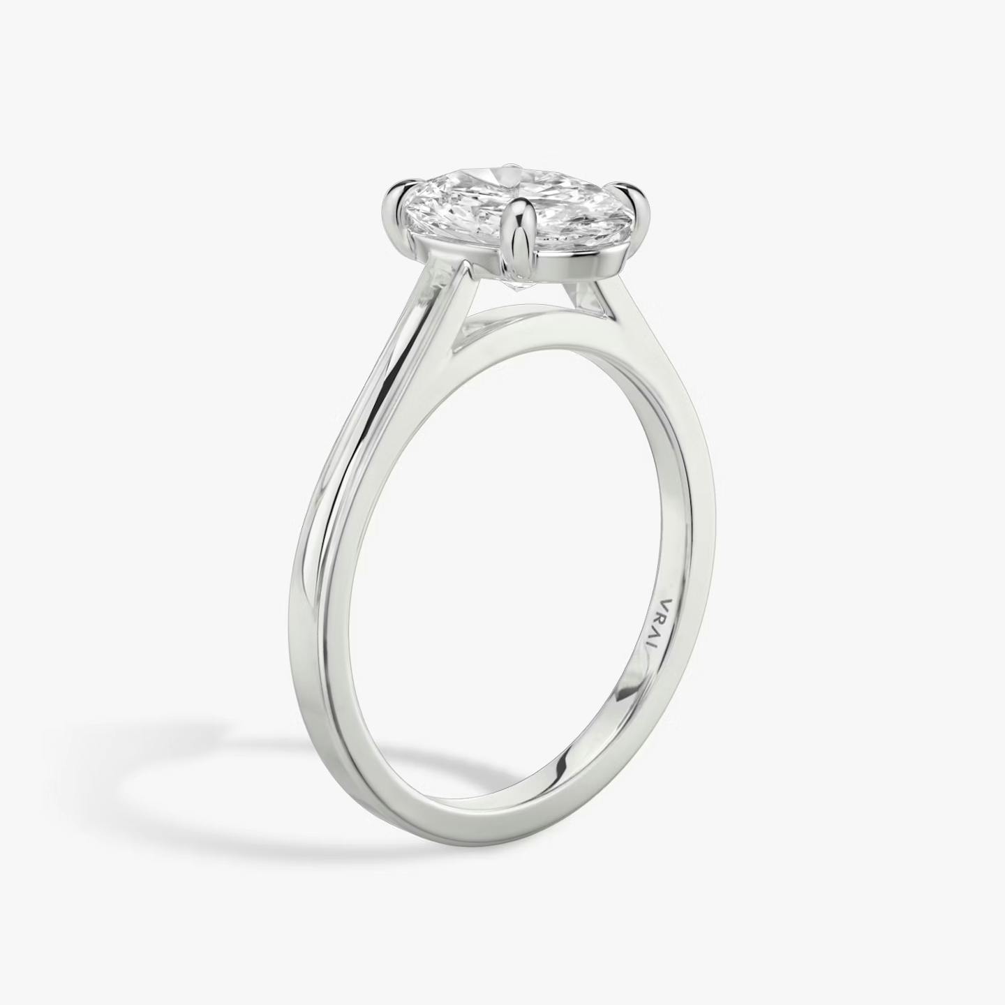The Cathedral | Oval | 18k | 18k White Gold | Band: Plain | Diamond orientation: vertical | Carat weight: See full inventory
